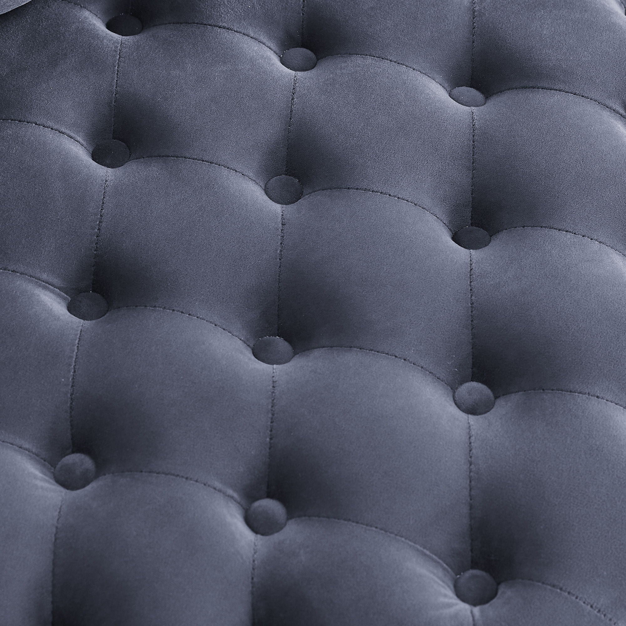 Modern Upholstered Swivel Chair With Button Tufted Design And Movable Wheels by HouseOfZazla