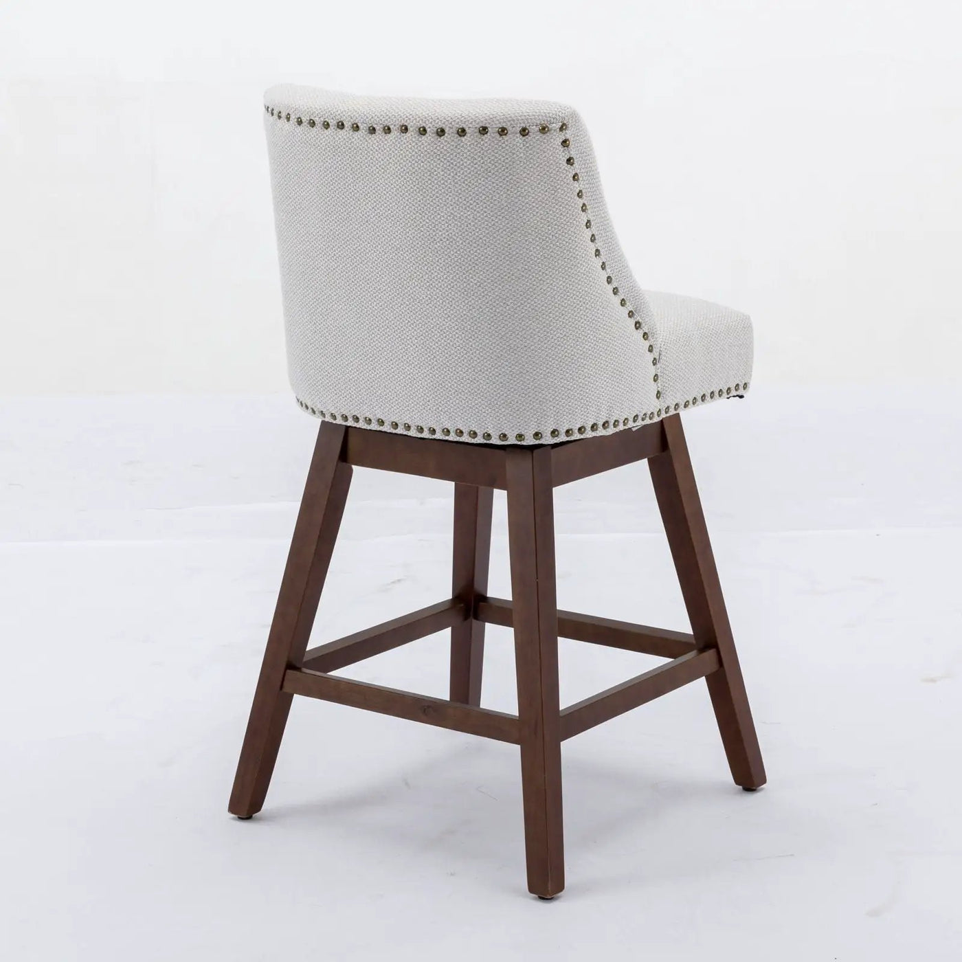 Counter Height Swivel Barstools, 26'' H Seat Height Upholstered Bar Stools (Set of 2), Fabric by HouseOfZazla