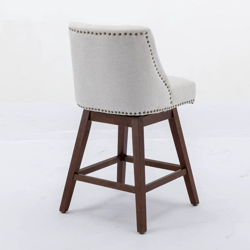 Counter Height Swivel Barstools, 26'' H Seat Height Upholstered Bar Stools (Set of 2), Fabric by HouseOfZazla