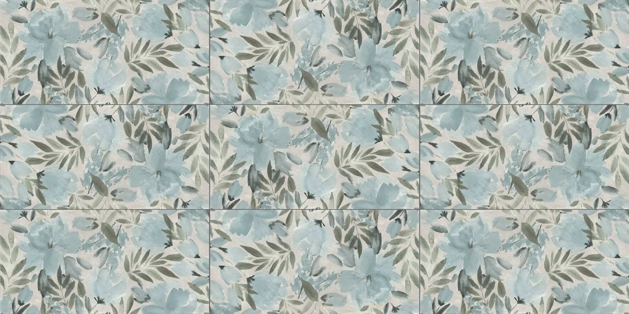 Deco Xl Blue Peony Look Porcelain Tiles 24x48 by landmarkceramics