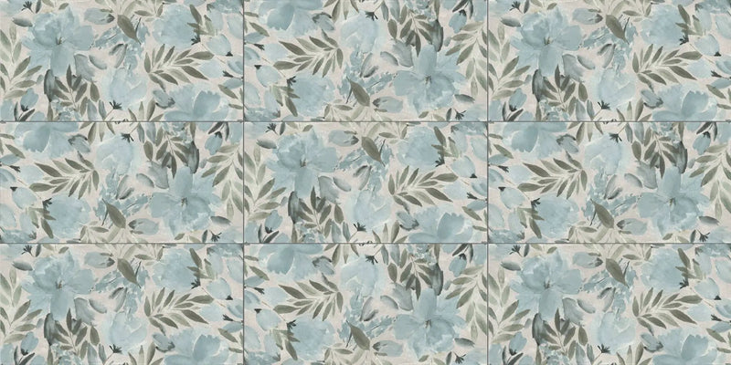 Deco Xl Blue Peony Look Porcelain Tiles 24x48 by landmarkceramics
