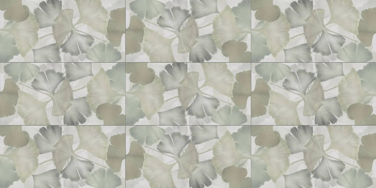 Deco Xl Green Ginkgo Look Porcelain Tiles 24x48 by landmarkceramics