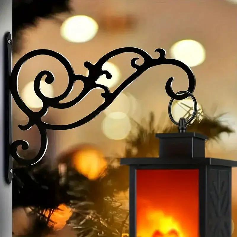 Decorative Black Metal Swirl Wall Hooks - Set of 2 by House Of Avana