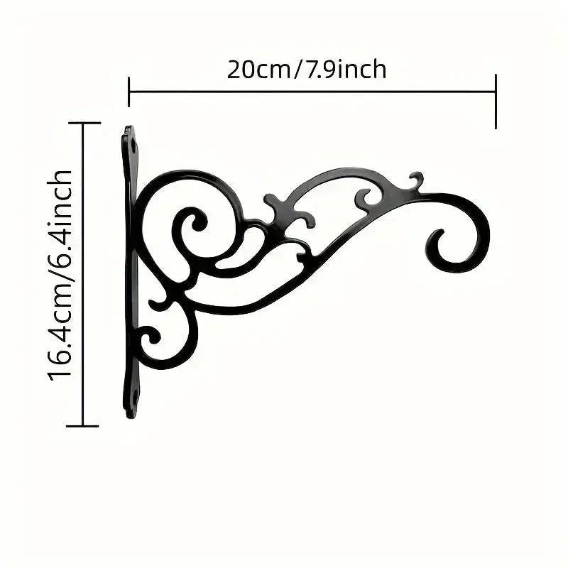 Decorative Black Metal Swirl Wall Hooks - Set of 2 by House Of Avana