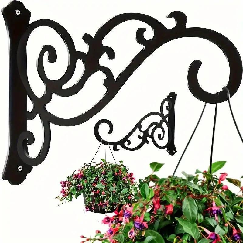 Decorative Black Metal Swirl Wall Hooks - Set of 2 by House Of Avana