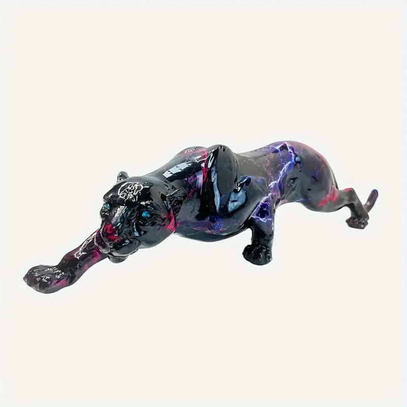 Decorative Cheetah Figurine with Lightning Pattern by House Of Avana