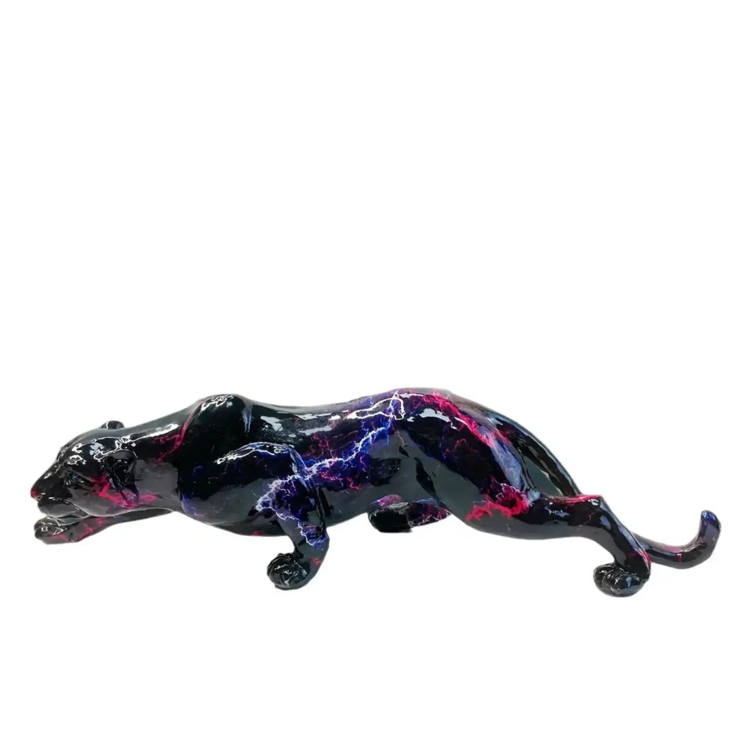 Decorative Cheetah Figurine with Lightning Pattern by House Of Avana