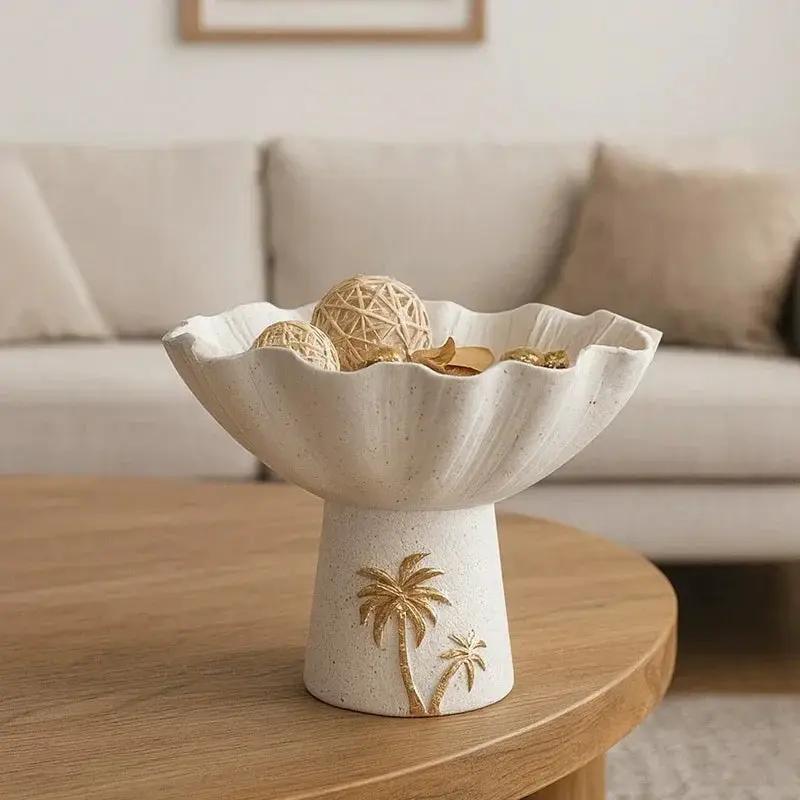 Decorative Tray - Painted Coconut Trees Wooden Large by House Of Avana
