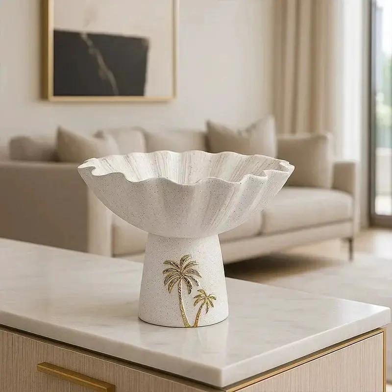 Decorative Tray - Painted Coconut Trees Wooden Large by House Of Avana