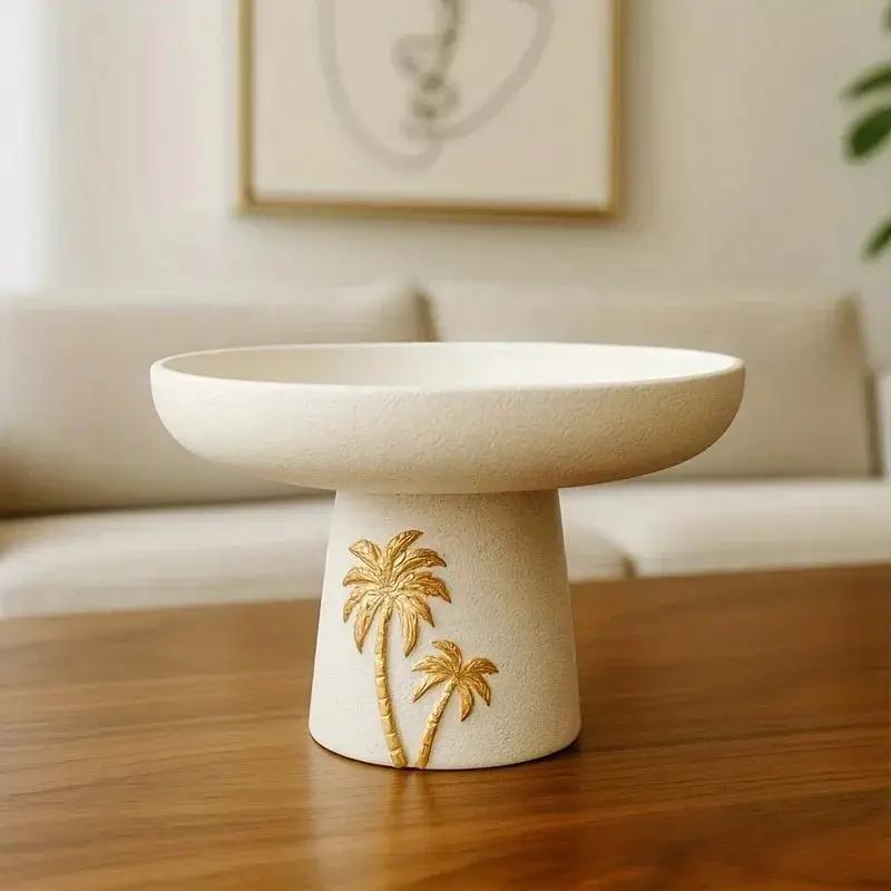 Decorative Tray - Palm Tree Design Ceramic Small by House Of Avana