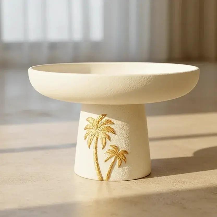 Decorative Tray - Palm Tree Design Ceramic Small by House Of Avana