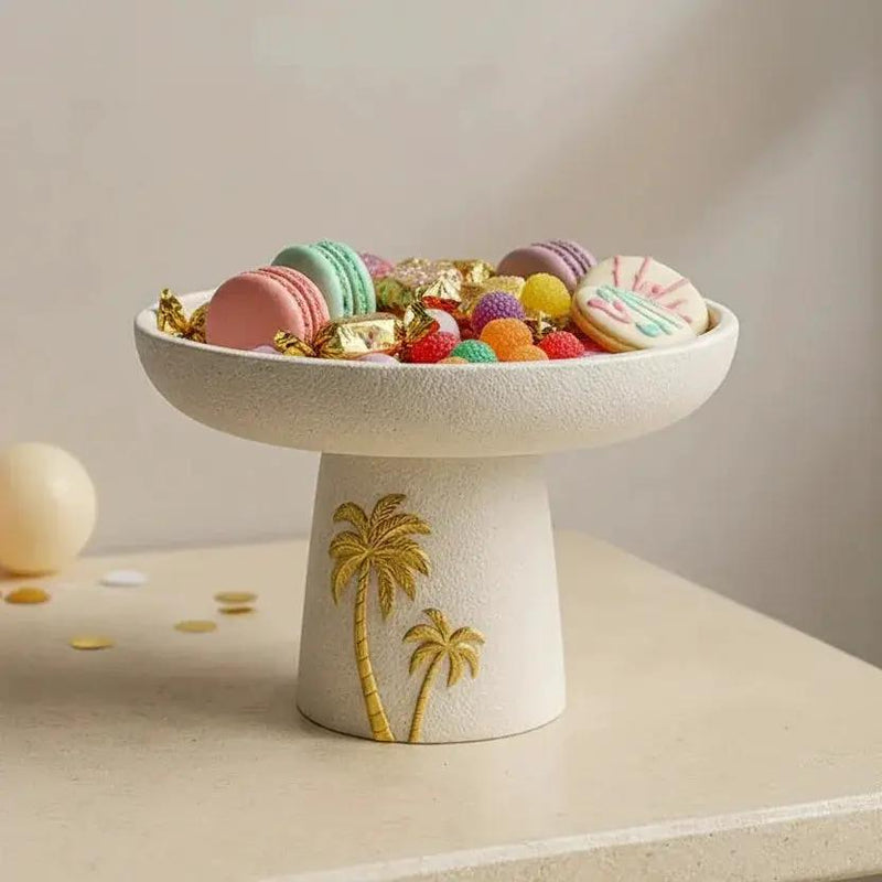 Decorative Tray - Palm Tree Design Ceramic Small by House Of Avana