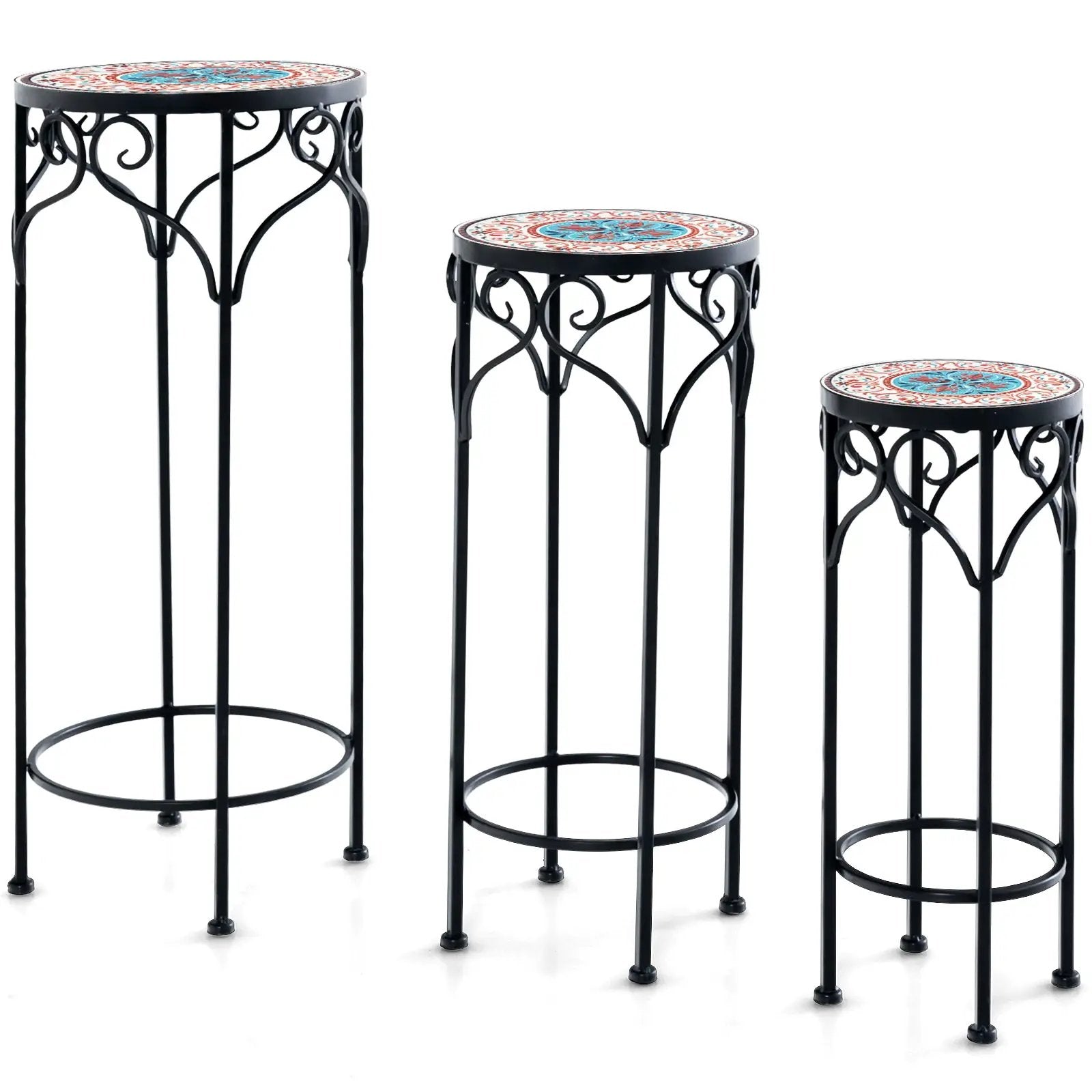 Decorative Flower Display Holder with Ceramic Top for Patio by DirectDeals