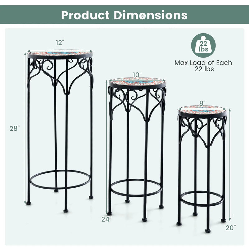 Decorative Flower Display Holder with Ceramic Top for Patio by DirectDeals