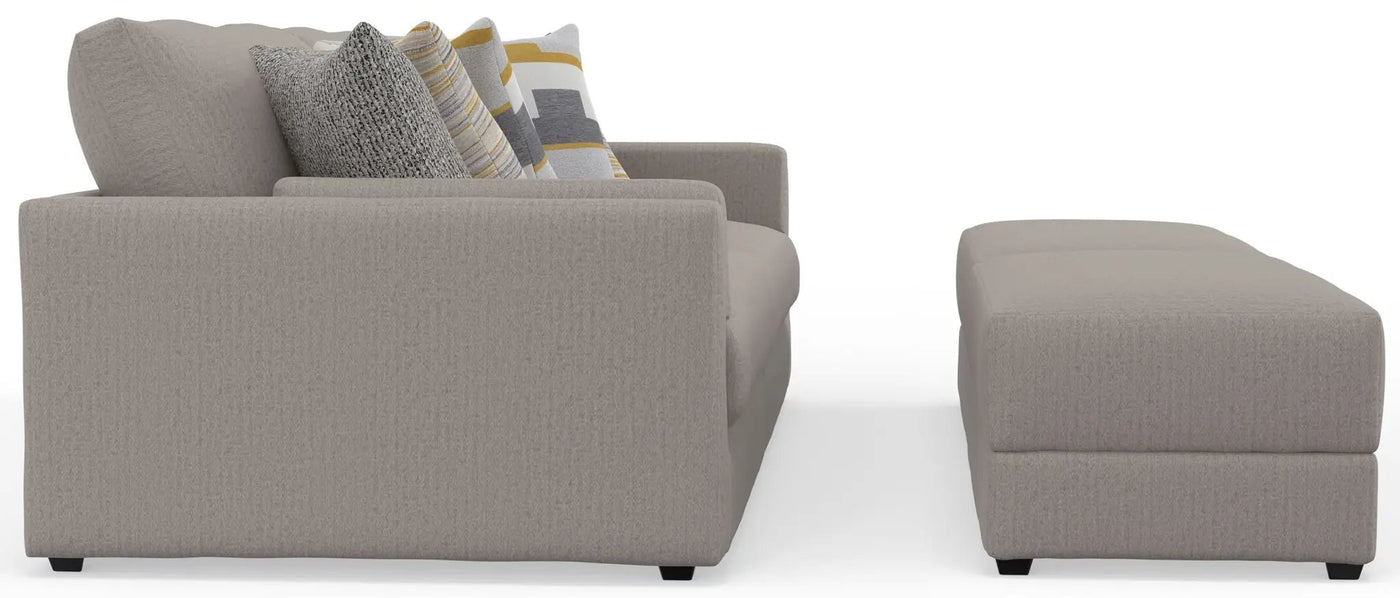 Trevor - Extra Deep Oversized Sofa With Included Storage Cocktail Ottoman by Unique Piece Furniture