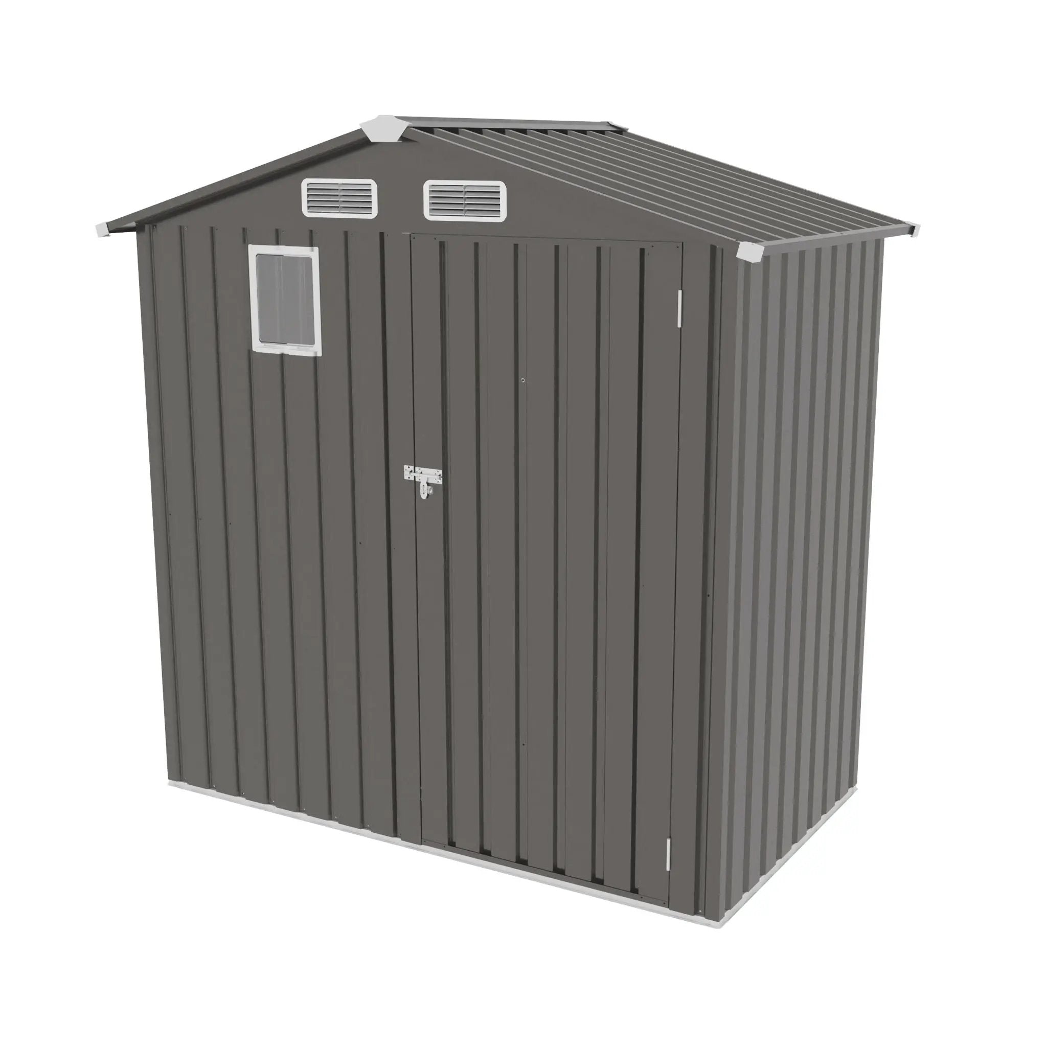 Compact Outdoor Storage Shed With Peaked Roof And Lockable Door - Gray by HouseOfZazla