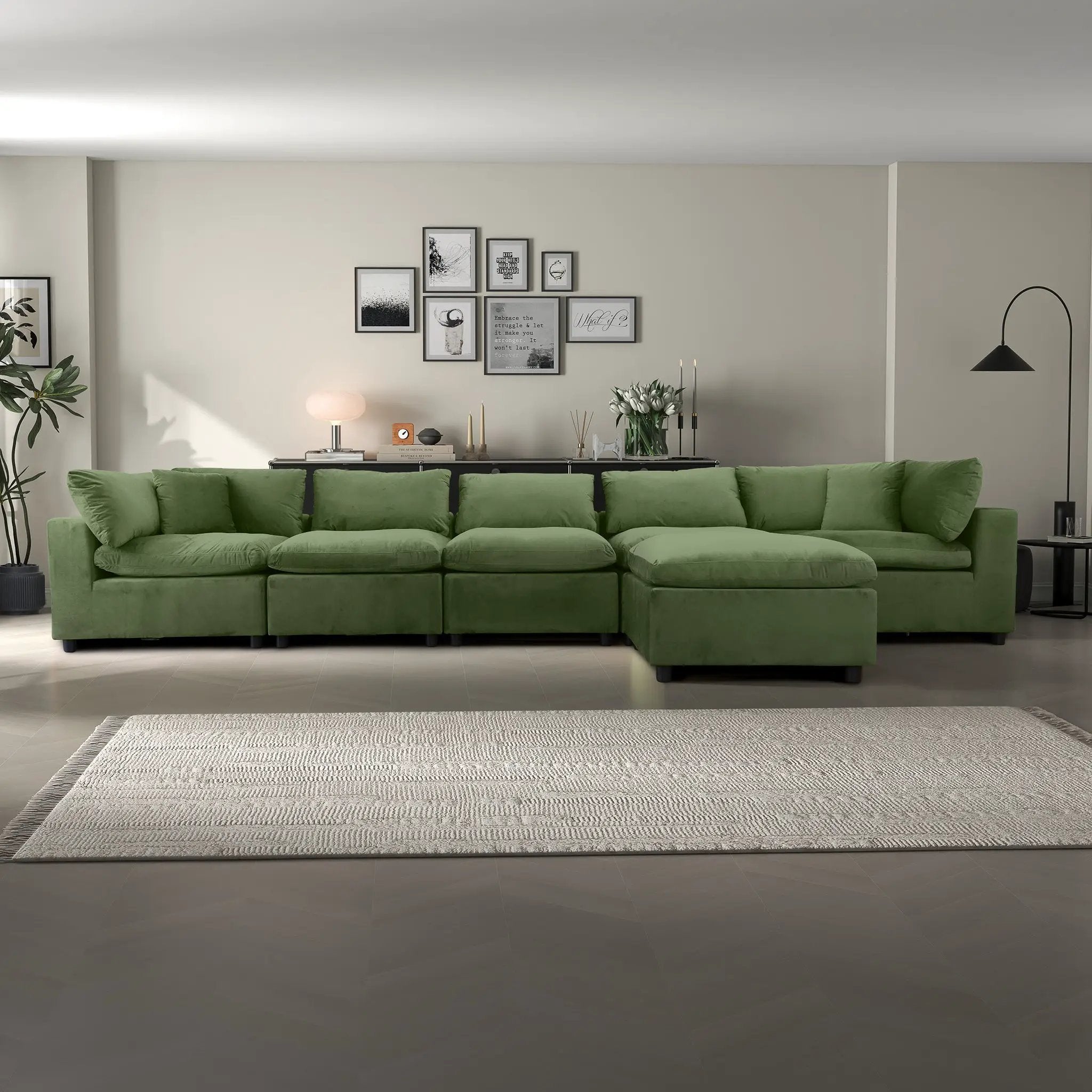 Hayward Olive Sectional Sofa by HouseOfZazla