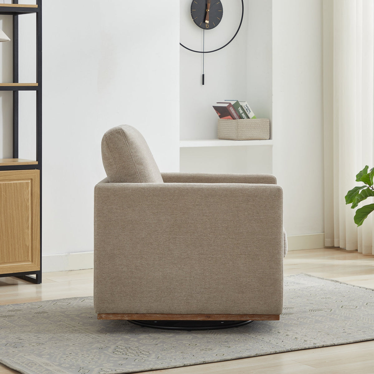 30.7"W Square Upholstered 360° Swivel Accent Chair, photo 7 of 10