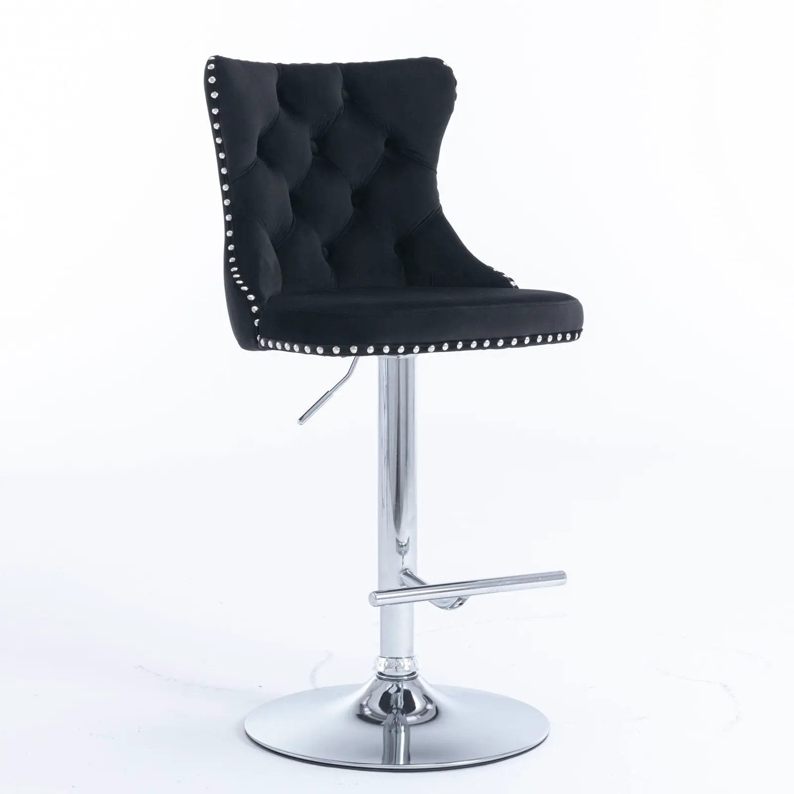 Swivel Barstools Adjusatble Seat Height From 25-33", Modern Upholstered Base Bar Stools With Backs Comfortable Tufted For Home Pub And Kitchen Island (Set of 2) by Unique Piece Furniture