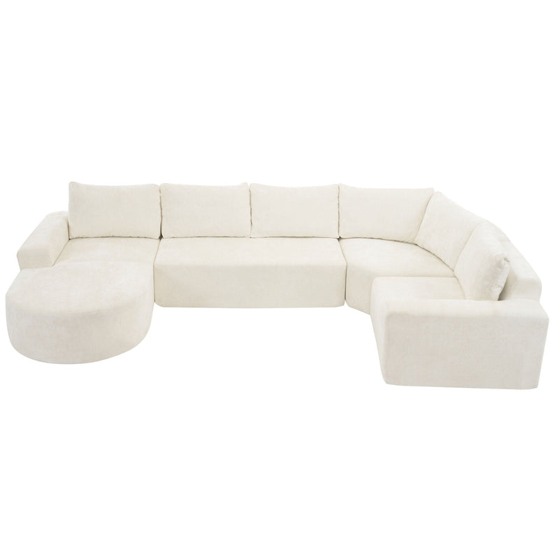 U-Shaped Oversized Modular Cloud Sectional Sofa With Deep Seat For Living Room by HouseOfZazla
