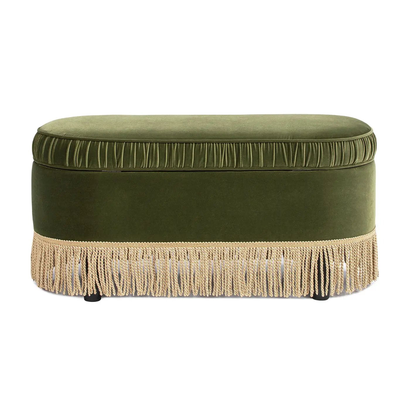 Serena - Contemporary Design Oval Storage Bench Ottoman by HouseOfZazla
