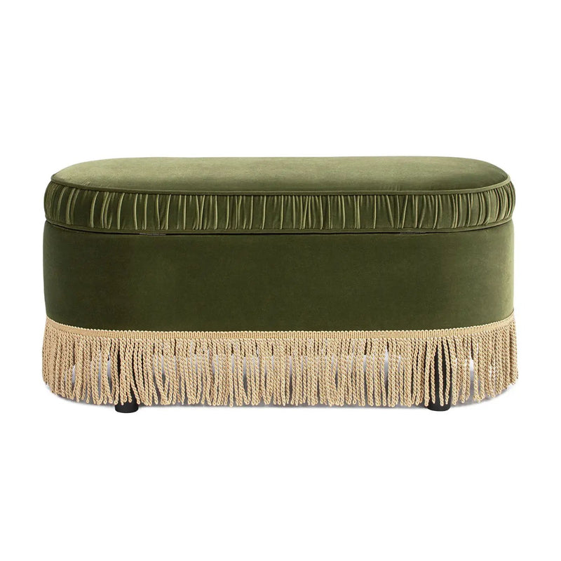 Serena - Contemporary Design Oval Storage Bench Ottoman by HouseOfZazla