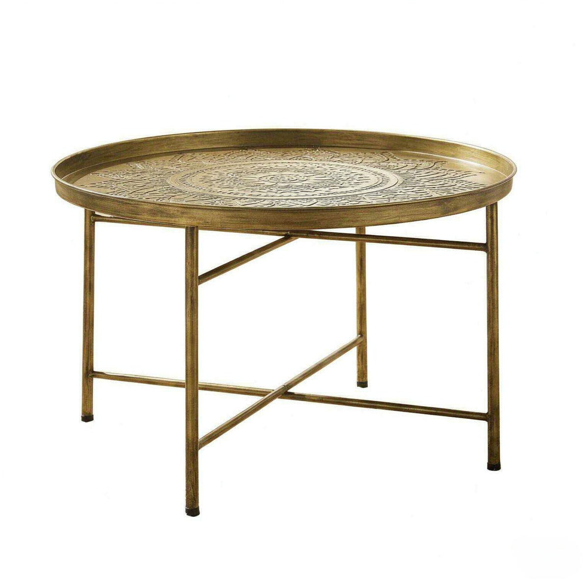 Hammered Floral Pattern Center Table, photo 4 of 7