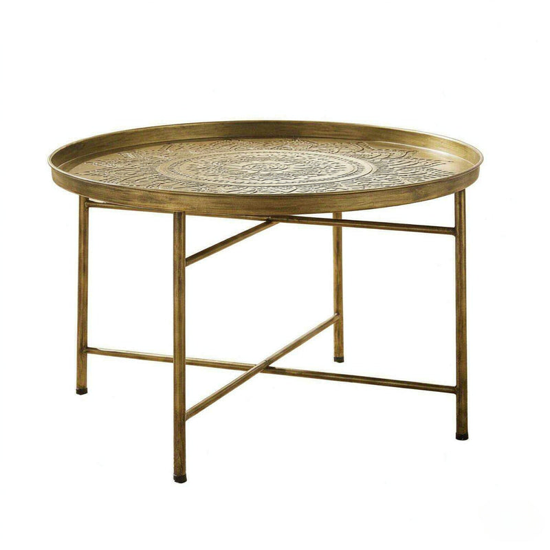 Hammered Floral Pattern Center Table, photo 4 of 7