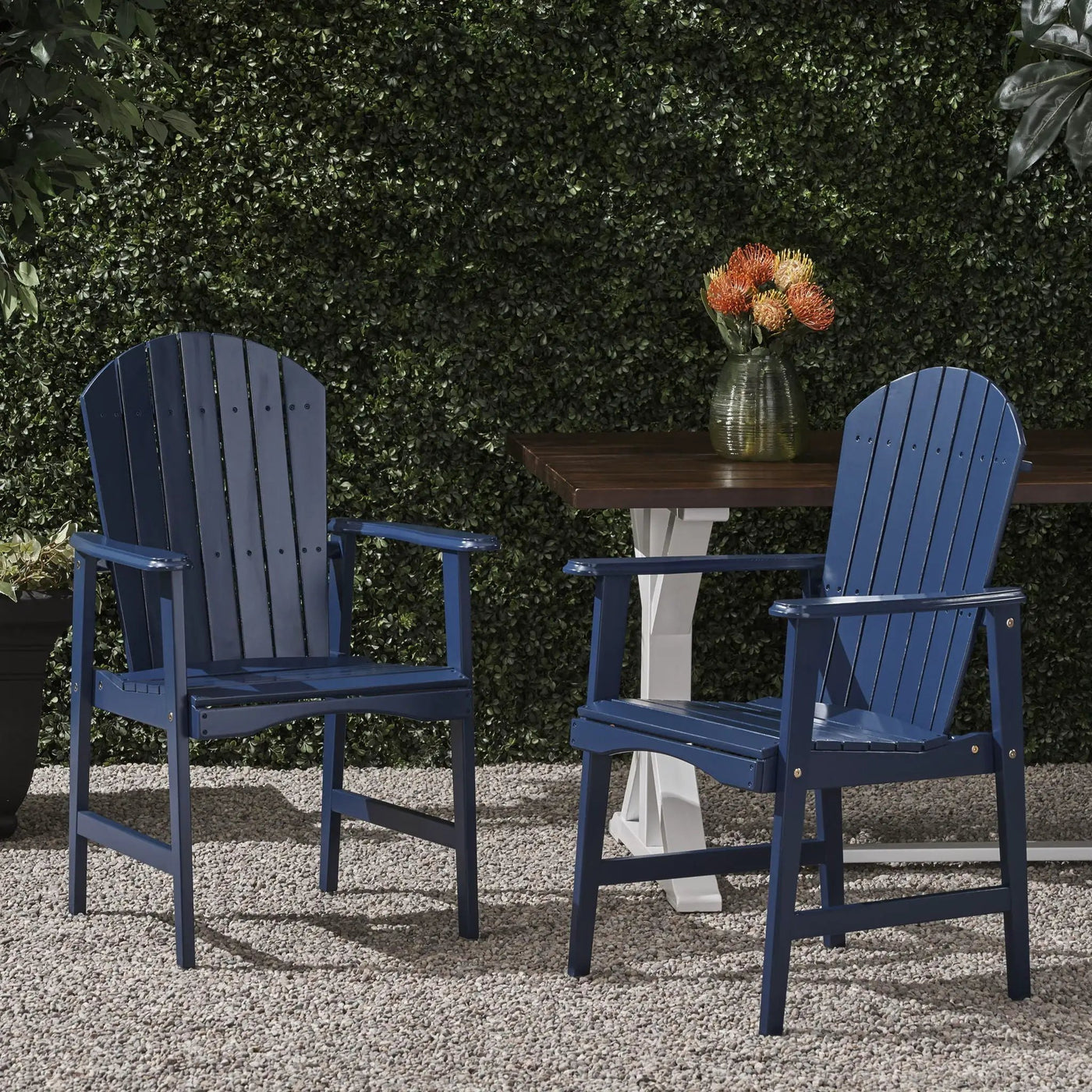 Outdoor Weather Resistant Acacia Wood Adirondack Dining Chairs (Set of 2) by HouseOfZazla