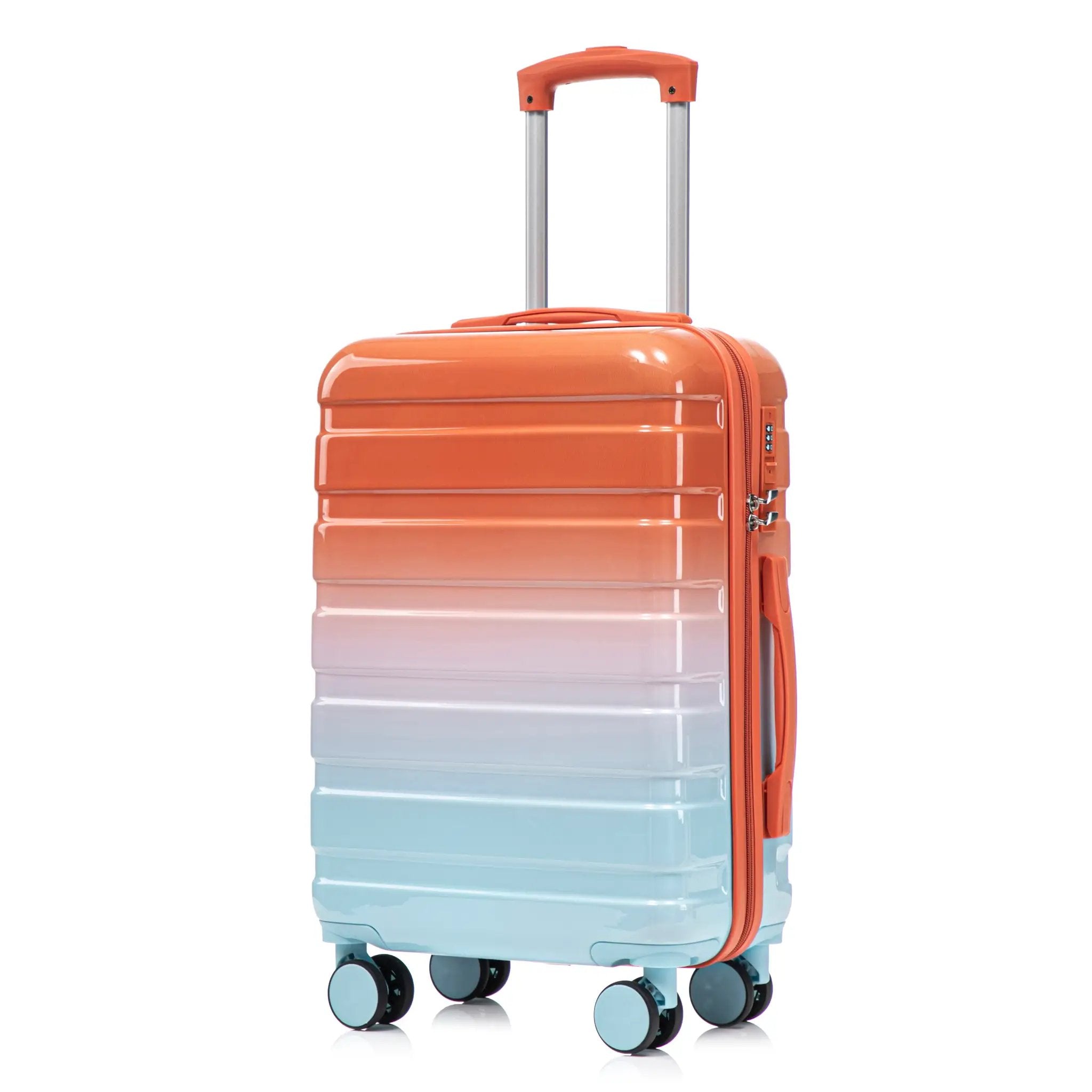 2 Pc PC Spinner Wheel Luggage Set with Gradient Color and Lock by HouseOfZazla