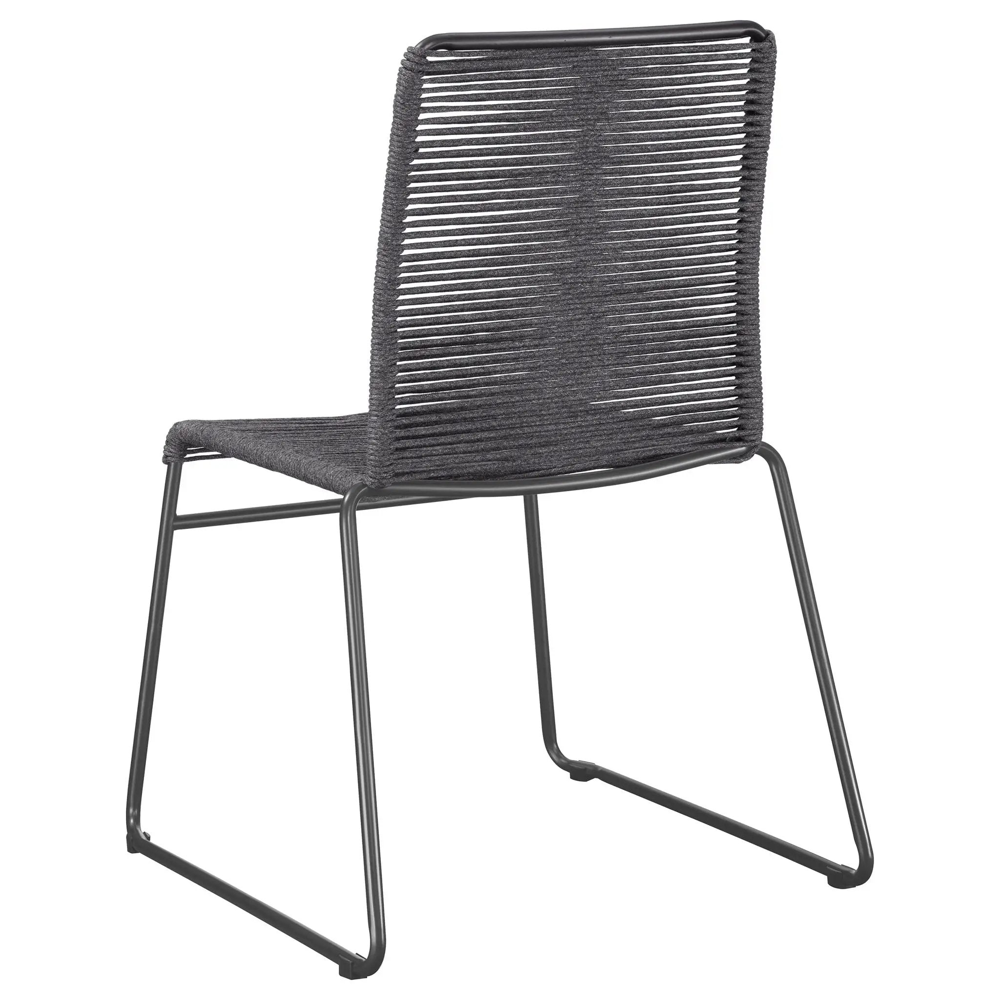 Jerome Woven Rope Stackable Side Chair Charcoal (Set of 2) by Unique Piece Furniture