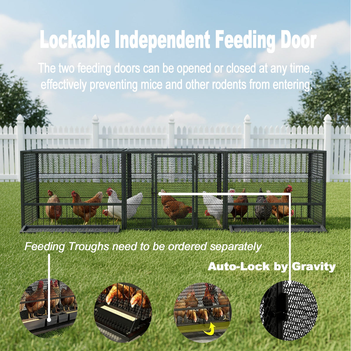 83" Thickened Galvanized Chicken Coop with Mesh Sides - Silver, photo 8 of 10