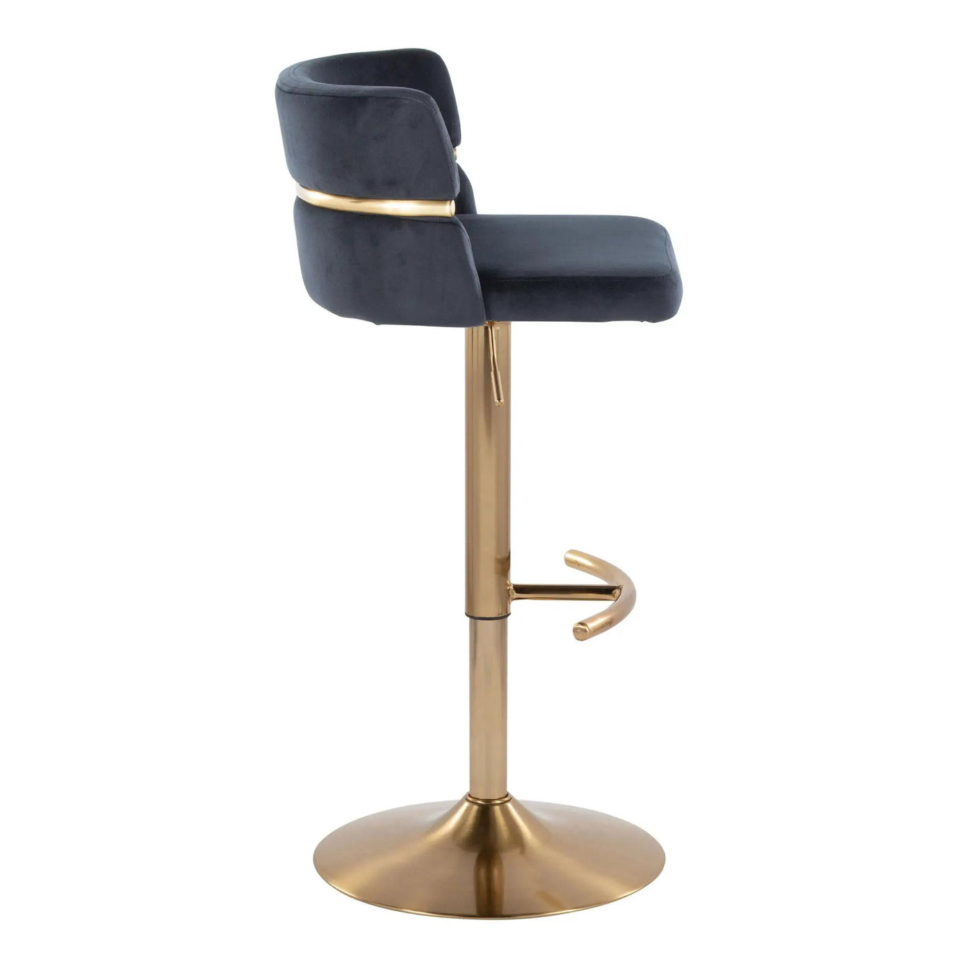Cinch - Glam / Art Deco Adjustable Barstool With Swivel With Rounded T Footrest (Set of 2) by HouseOfZazla