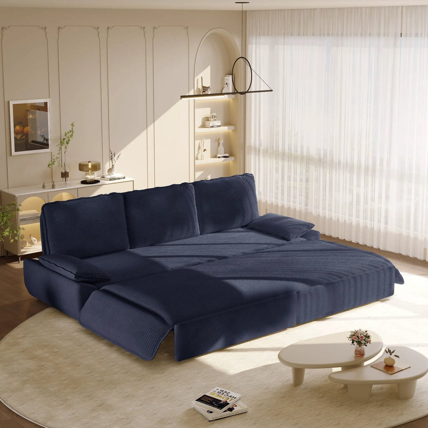 King Size Pull Out Sofa Bed, 3 In 1 Convertible Multifunctional by HouseOfZazla