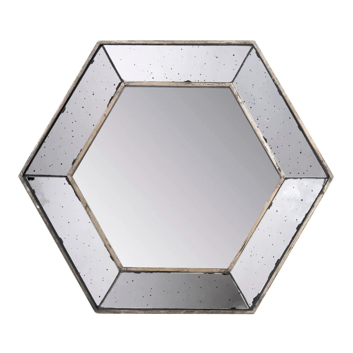 Hexagon Wall Mirror With Contemporary Glass Design, Home Decor Accent Mirror For Living Room, Entryway, Bedroom by HouseOfZazla