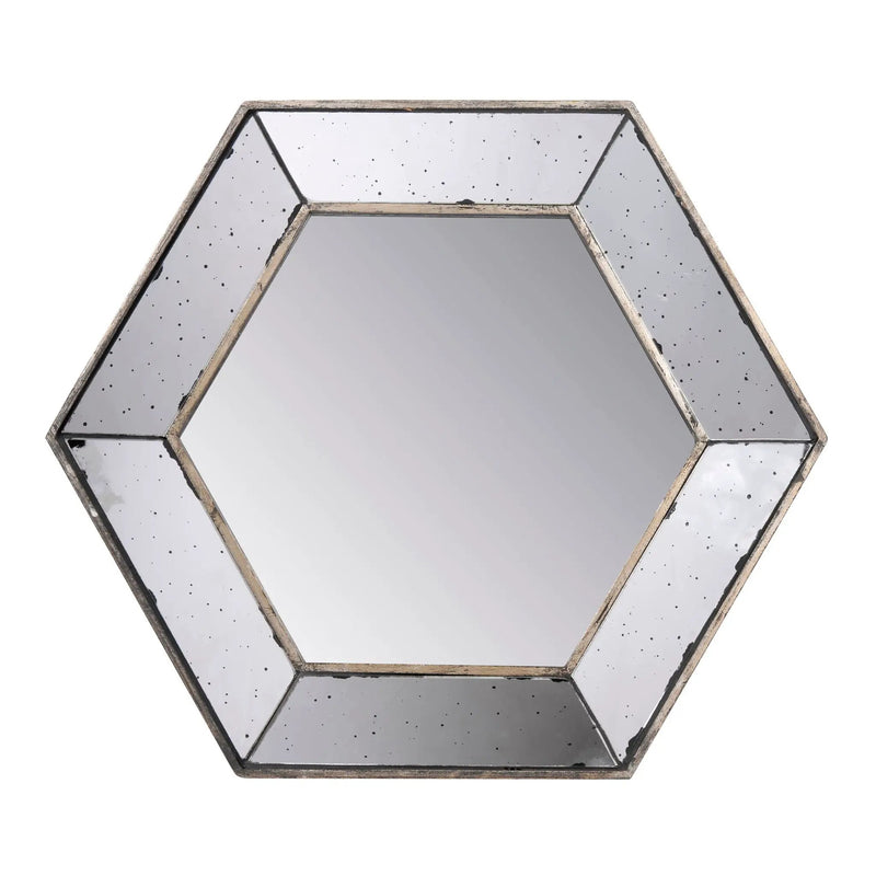 Hexagon Wall Mirror With Contemporary Glass Design, Home Decor Accent Mirror For Living Room, Entryway, Bedroom by HouseOfZazla