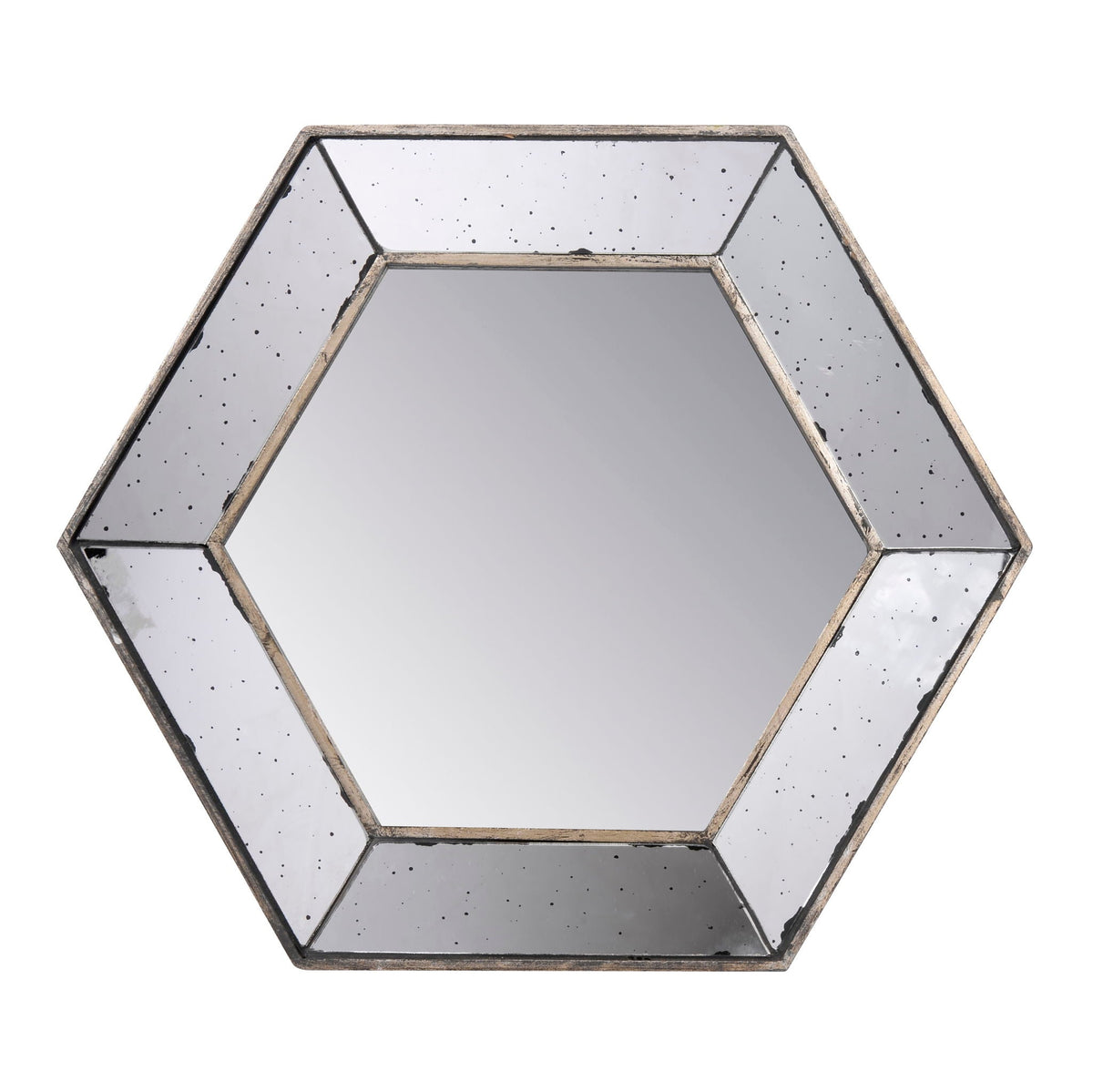 Pearl Silver Hexagon Wall Mirror with Contemporary Glass Design - Pearl Silver, photo 12 of 12