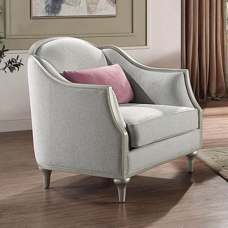 Kasa - Chair With Pillow - Beige Linen & Champagne by Unique Piece Furniture