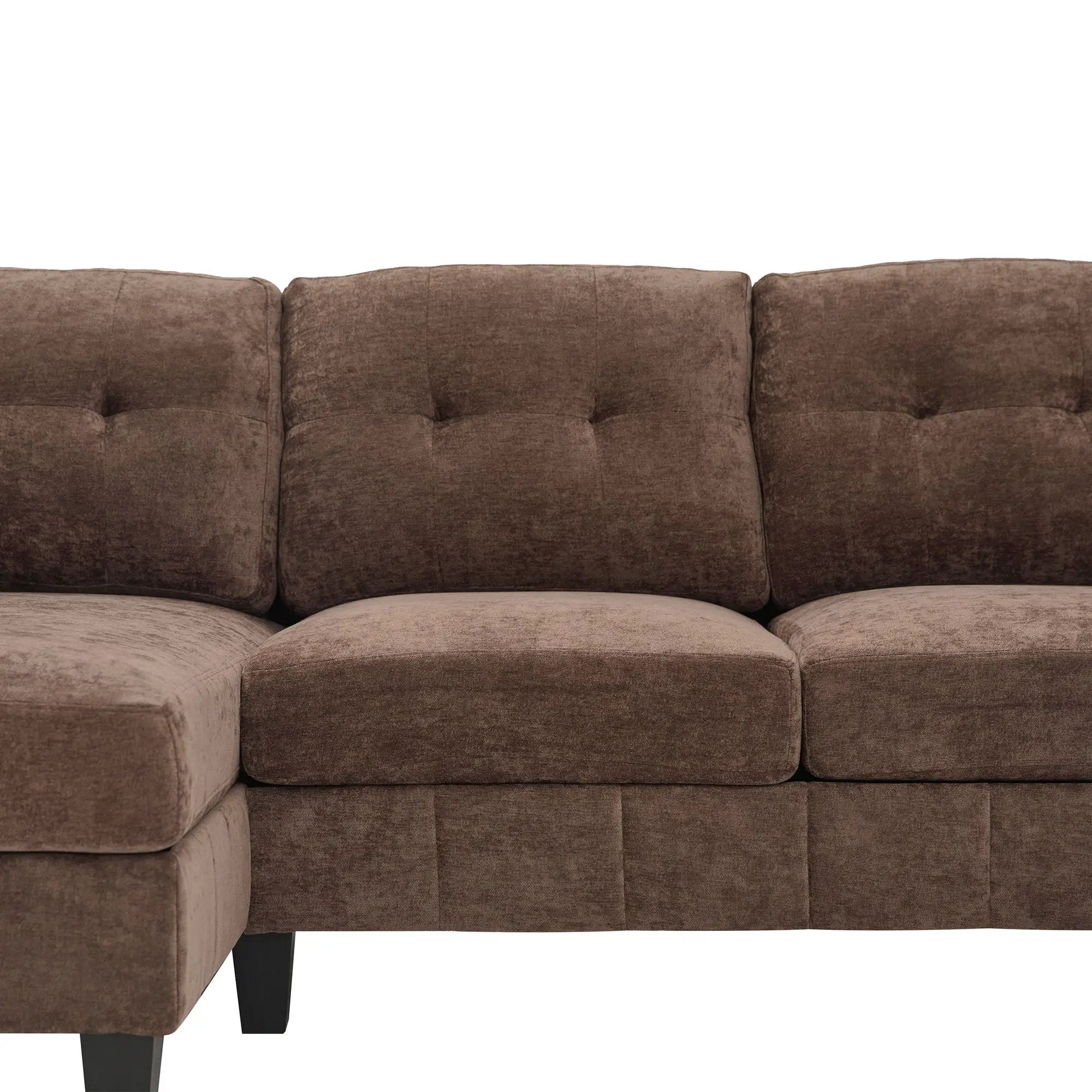 U-Shaped Sectional Sofa 103.5" Fabric Couch With Dual Chaise Lounges, Storage Pockets, Armrest Pillows by HouseOfZazla