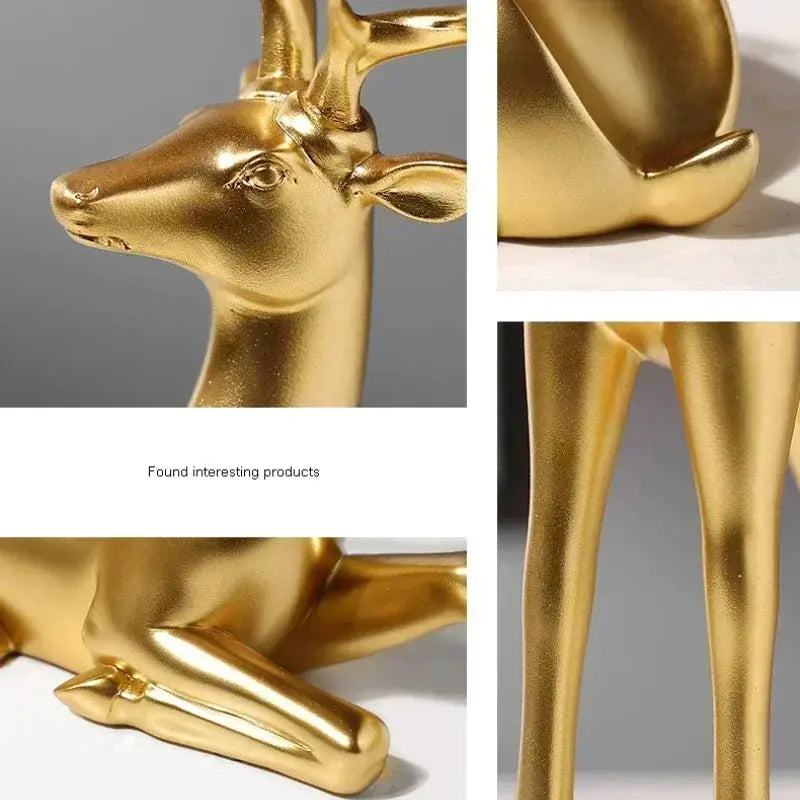 Golden Deer Decorative Figurine by House Of Avana