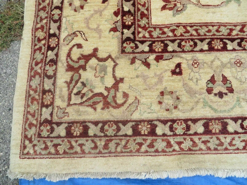 10' X 14' Vintage Hand Knotted Made Indian Agra Wool Rug Vegetable Dyes by Jewel Rugs