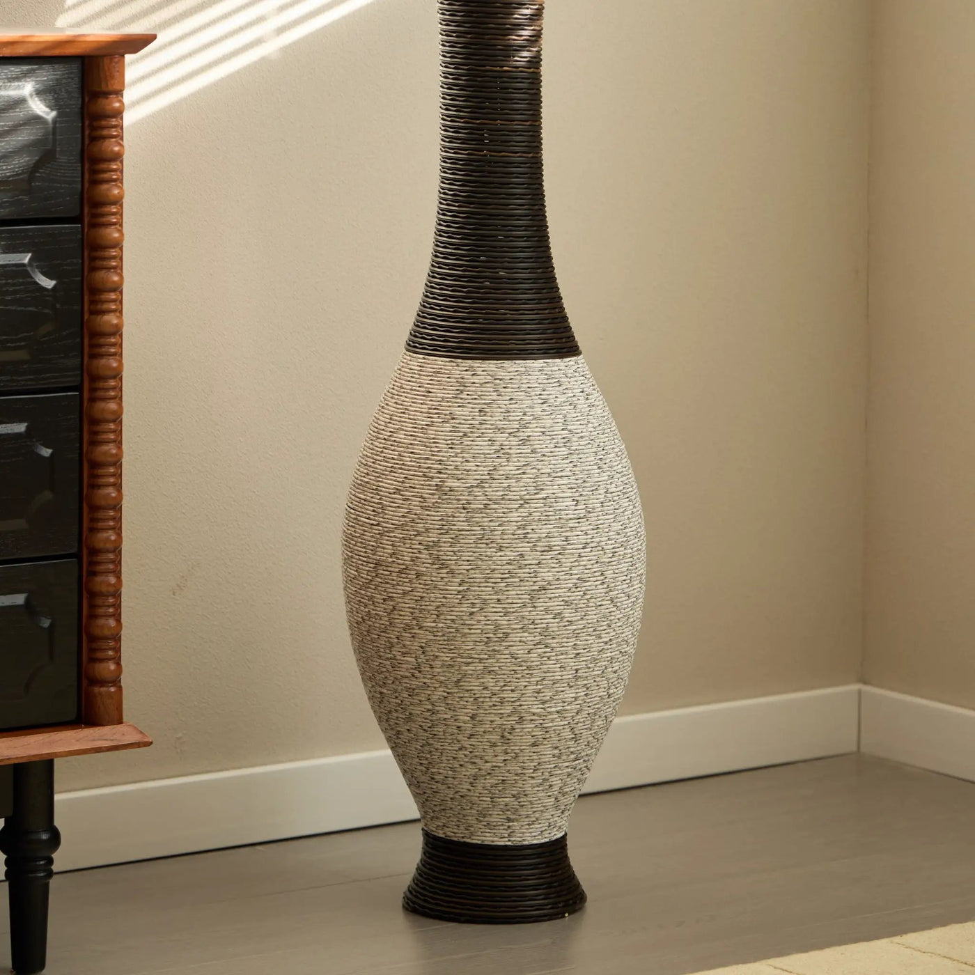 Tall Designer Floor Vase With Elegant 2 Tone by HouseOfZazla