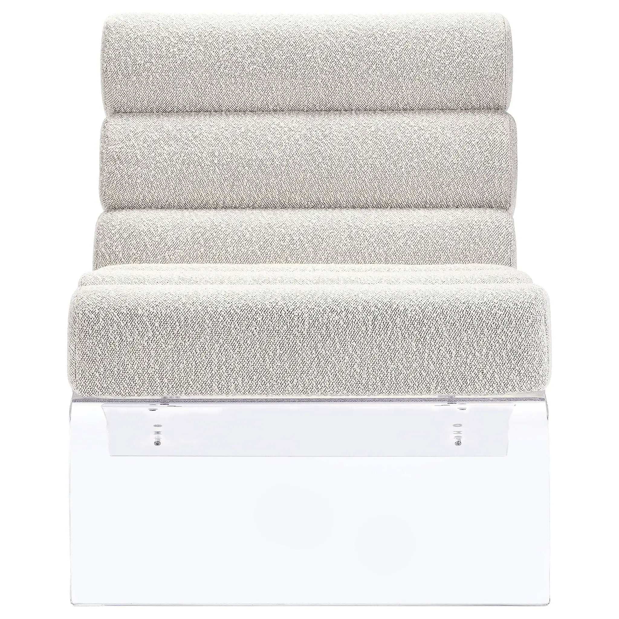 Serreta Boucle Upholstered Armless Acrylic Chair Ivory by Unique Piece Furniture