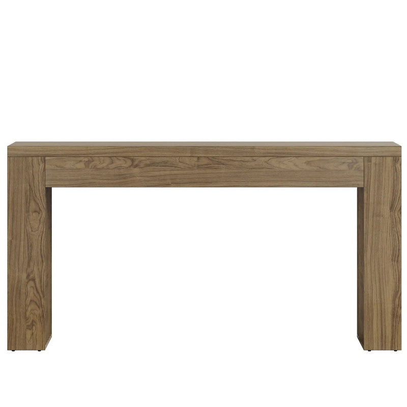 Console Table With Vertical Slat Legs For Entryway - Rustic Brown by HouseOfZazla
