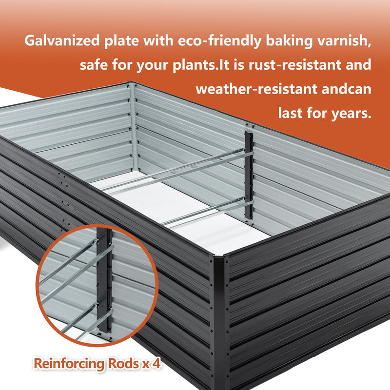 2 Pack Metal Raised Garden Bed Kit Outdoor - 8x4x2 FT Galvanized Planter Boxes Set by HouseOfZazla