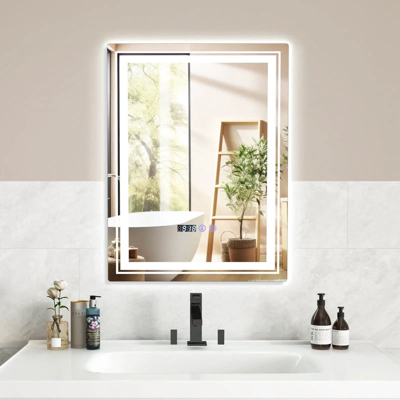Defogging LED Bathroom Mirror with Memory Function and Anti-Fog by DirectDeals