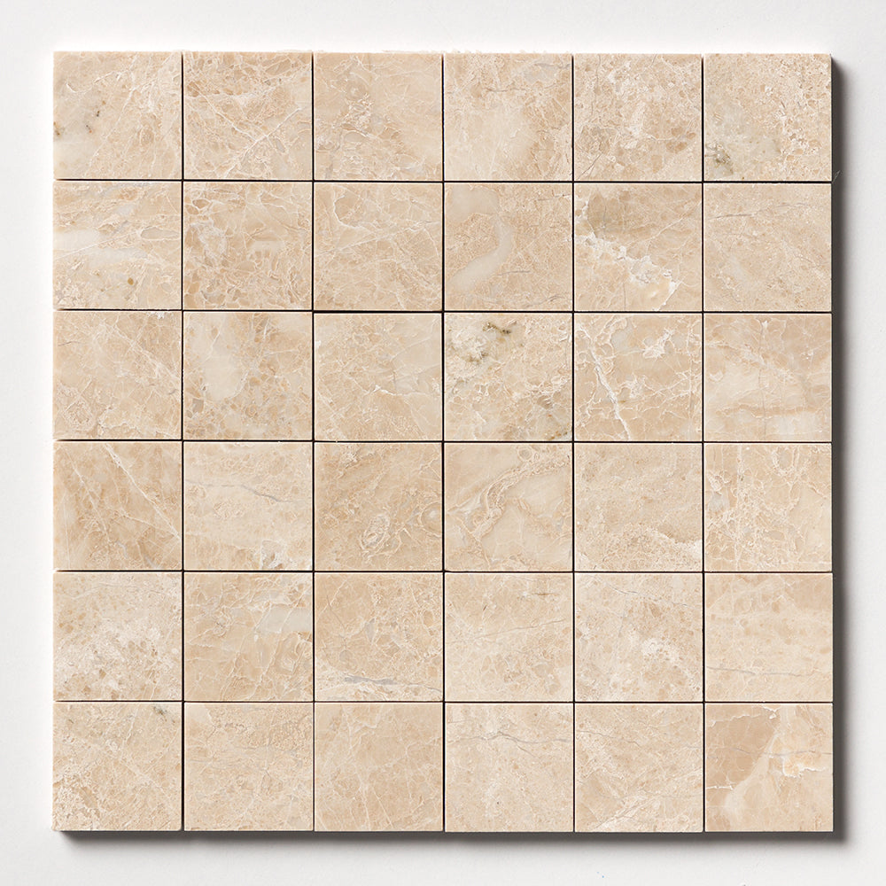 Delicate Beige Polished 2x2 Marble Mosaics 12x12 Marble Polished 12x12 Mosaics