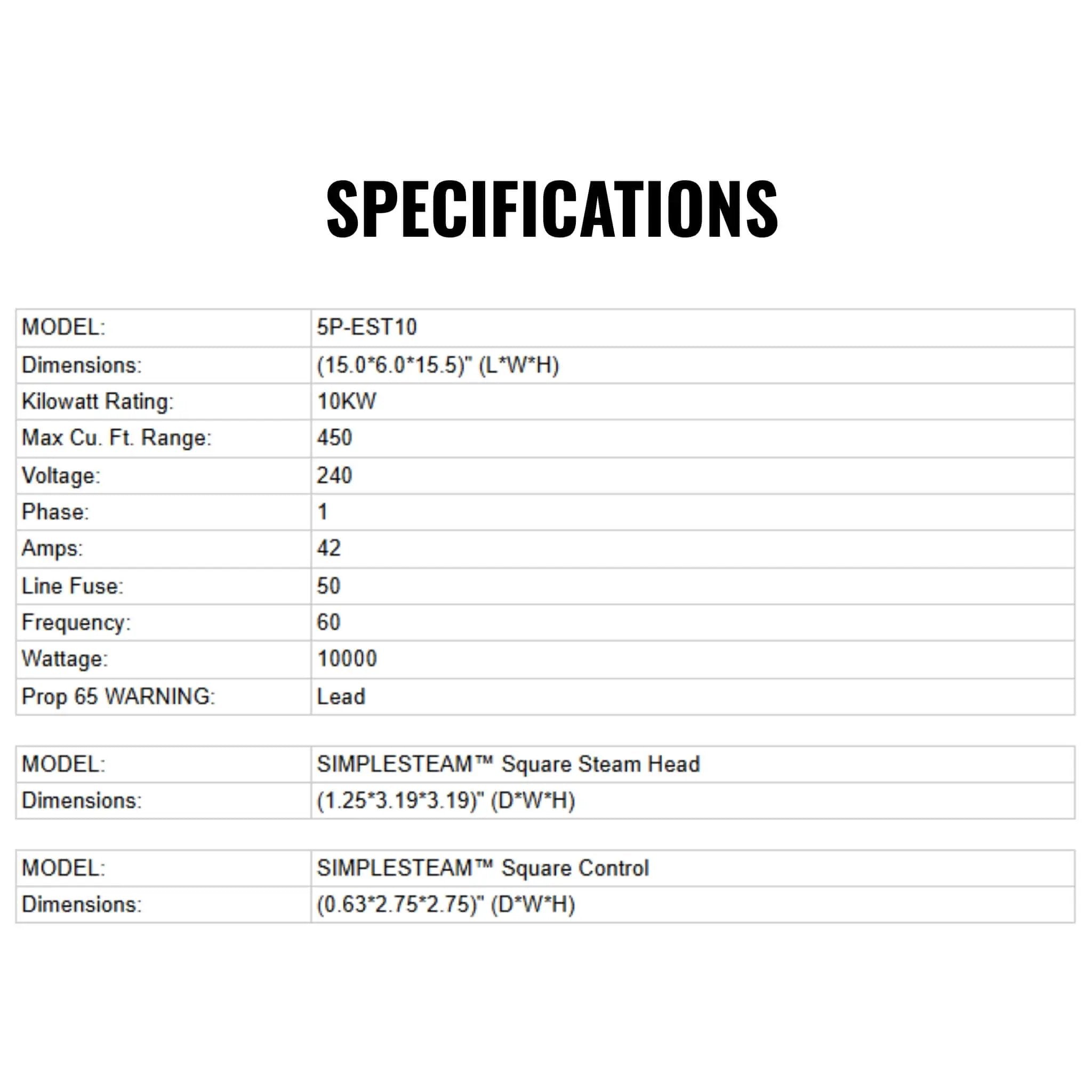 Delta SimpleSteam 10KW ES-10 Steam Generator Kit [5P-EST10] (SAK35819) by SAKSBY WHOLESALE