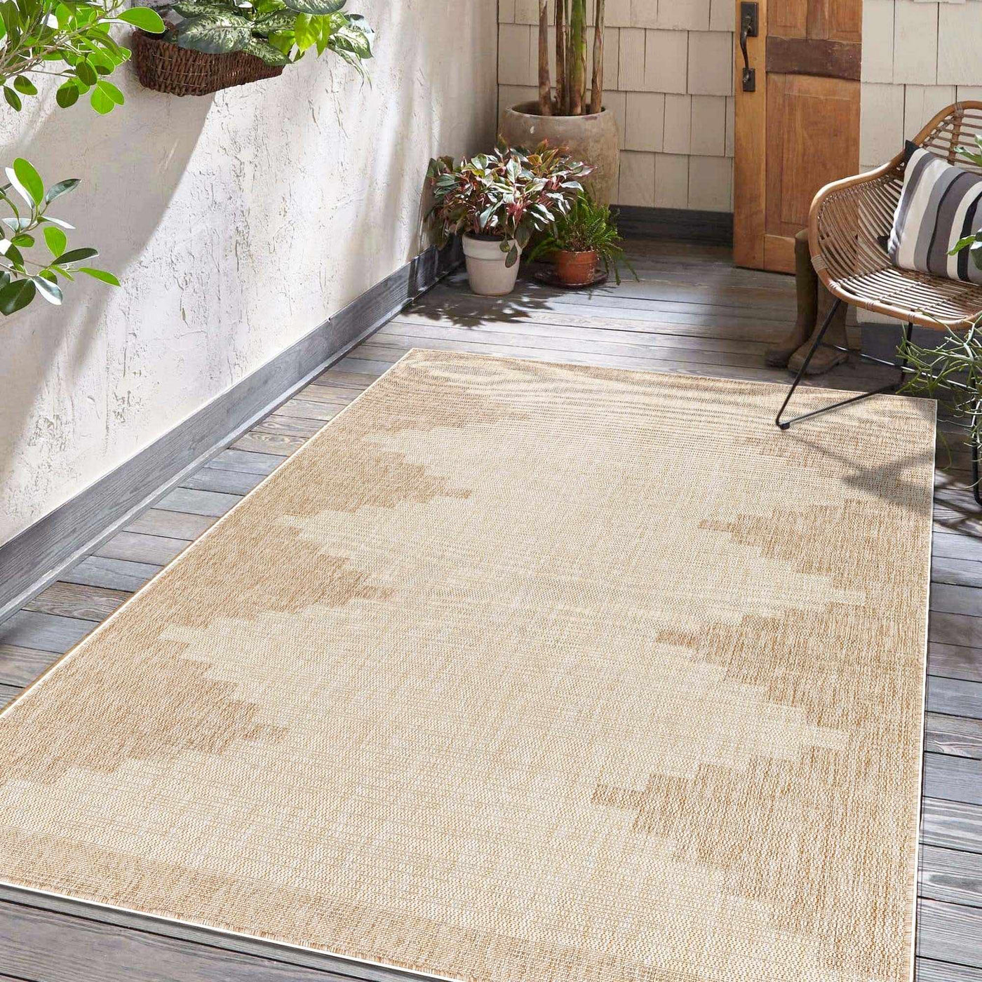 Djugun Beige Indoor & Outdoor Rug by Boutique Rugs