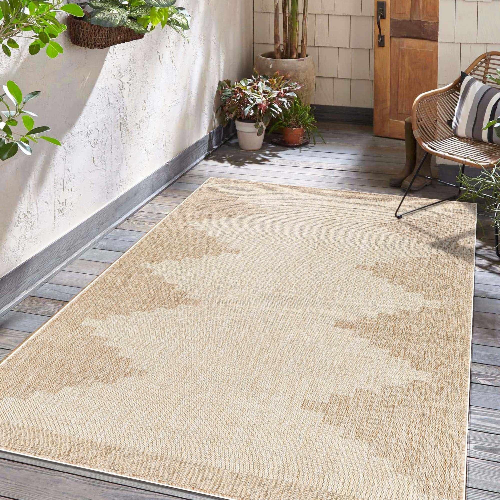 Djugun Beige Indoor & Outdoor Rug by Boutique Rugs